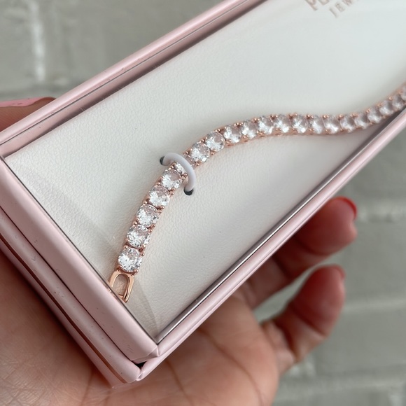 Peermont Jewelry Rose Gold Tone Tennis Bracelet - Picture 3 of 5